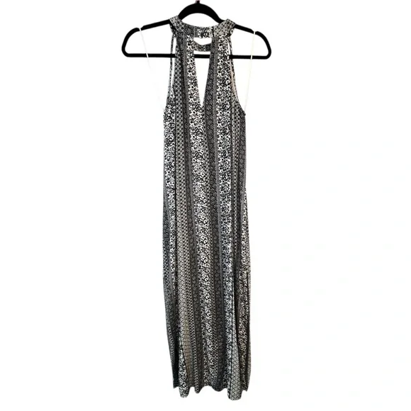 Altar’d State Boho Black and White Patterned Halter Maxi Dress Boho Chic Hippie - Picture 4 of 10